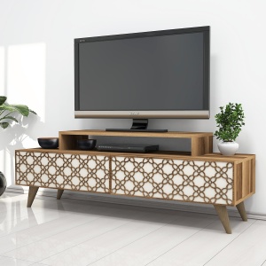 Comoda TV City - Walnut, Cream - Img 1
