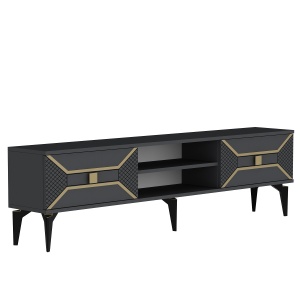 Comoda TV Yumedi - Anthracite, Gold - Img 6