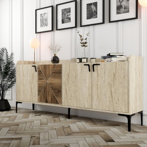 Consolă Venedik - Walnut, Travertine - Img 3