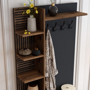 Dulap cu raft Viyana D - Walnut, Anthracite - Img 4