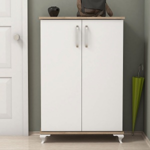 Dulap Pantofi Asta - Walnut, White - Img 2