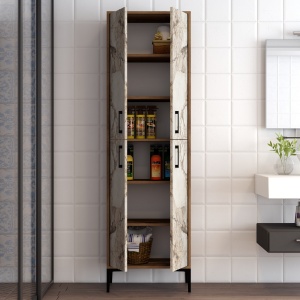 Dulapior Berlin A - Walnut, White Marble - Img 3