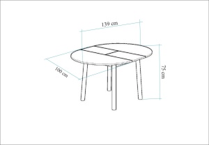 Masa Extensibila Oliver - Walnut, Black - Img 7