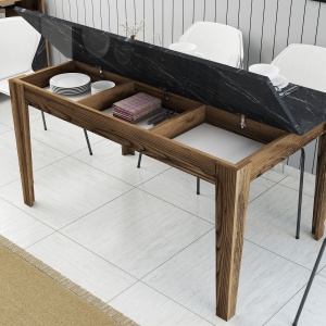Masa Milan 518 - Walnut, Black - Img 4