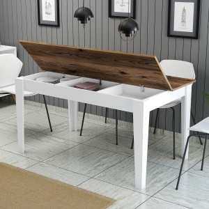 Masa Milan 520 - Walnut, White - Img 3