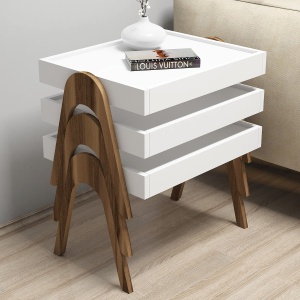 Masa Plianta Roma - Walnut, White - Img 1
