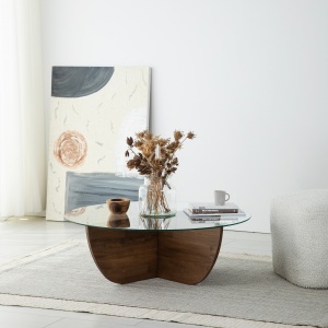 Masuta de cafea Lily Wood - Walnut - Img 1