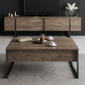 Masuta de cafea Luxe - Walnut, Black - Img 2
