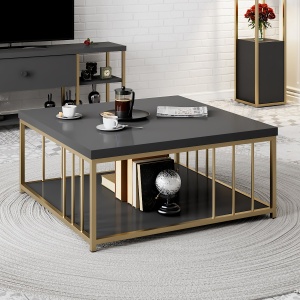 Masuta de cafea Zenn - Anthracite, Gold - Img 1
