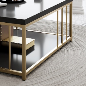 Masuta de cafea Zenn - Anthracite, Gold - Img 4