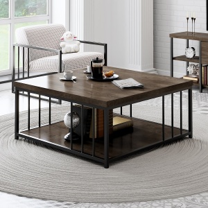 Masuta de cafea Zenn - Walnut, Black - Img 3