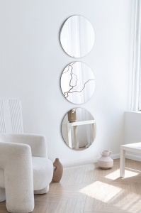 Oglinda Round - Triple - Diameter: 30 cm - Silver - Img 2