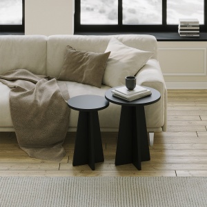 Set de masa pentru cafea Mushroom 2 - Black - Img 1