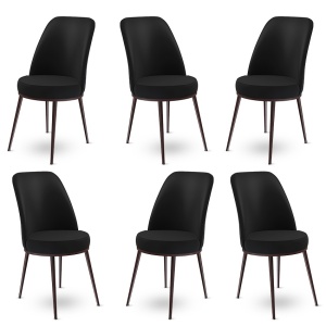 Set Scaune (6 Bucati) Dexa - Black, Brown - Img 1