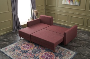 Canapea Extensibila Aydam Left - Claret Red - Img 4