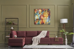 Canapea Extensibila Fly Corner Sofa Bed Left - Claret Red - Img 1