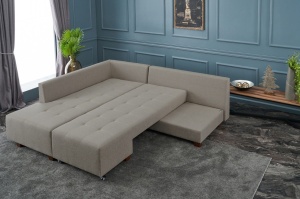 Canapea Extensibila Manama Corner Sofa Bed Left - Cream - Img 3