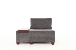 Canapea Extensibila Perenna Chenille Left - Grey - Img 3