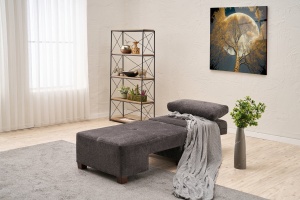 Canapea Extensibila Perenna Chenille Right - Anthracite - Img 3