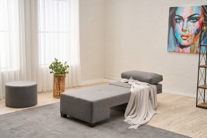 Canapea Extensibila Perenna Linen Left - Grey - Img 3