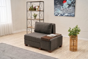 Canapea Extensibila Perenna Linen Right - Anthracite - Img 2