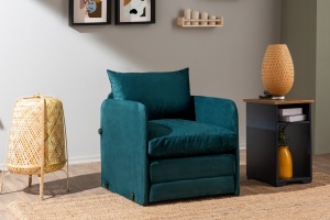 Canapea Extensibila Saga Single - Petrol Green - Img 1