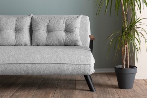 Canapea Extensibila Sando 2-Locuri - Teddy Fabric - Grey - Img 3