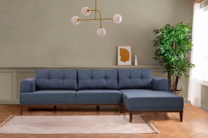 Canapea pe colț Vina Corner - Dark Blue Walnut - Img 2