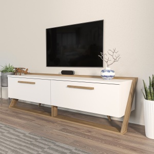 Comoda TV Astrid - White, Walnut - Img 2