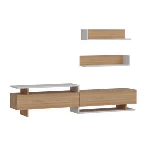 Comoda TV Ayaz - Teak, White - Img 4