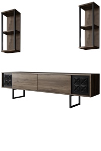 Comoda TV Black Line - Walnut, Black - Img 6