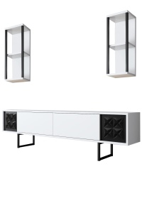 Comoda TV Black Line - White, Black - Img 6