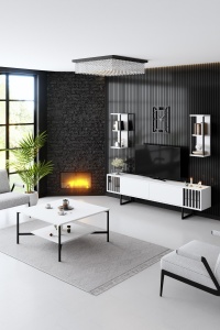 Comoda TV Chrome Line - White, Black - Img 5