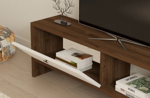 Comoda TV Gaye - Walnut, White - Img 4