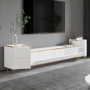 Comoda TV Imaj - White, Gold - Img 4