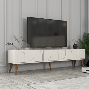 Comoda TV Lyon 44 - Cream, Walnut - Img 3
