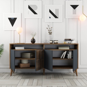 Consolă Milan 160 - Walnut, Anthracite - Img 4