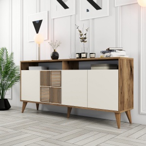 Consolă Milan 160 - Walnut, Cream - Img 2
