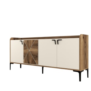Consolă Venedik - Walnut, Cream - Img 6