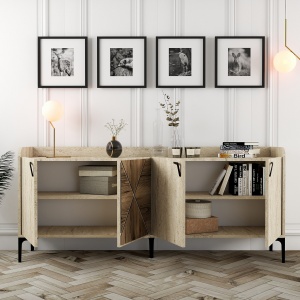 Consolă Venedik - Walnut, Travertine - Img 2