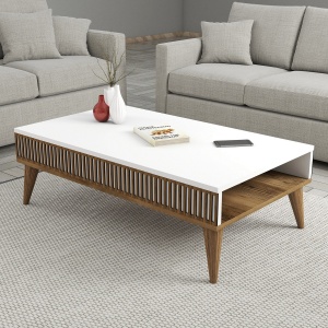 Masuta de cafea Milan - Walnut, White - Img 1