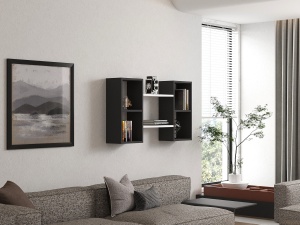Raft perete Bambi - White, Anthracite - Img 2