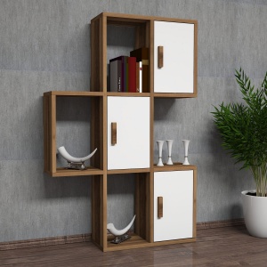 Raft perete Flora - Walnut, White - Img 4