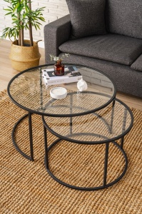 Set de masa pentru cafea Black-Transparent-80-60 - Img 1