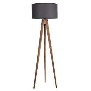 Tripod Yanık Lambader Silindir Koyu Gri Abajurlu - Img 2