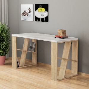Birou Honey - White, Oak - Img 1