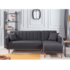 Canapea Extensibila Aqua Coner Right - Dark Grey - Img 2