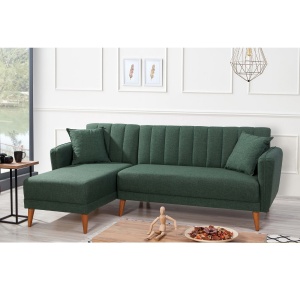 Canapea Extensibila Aqua Corner Left - Dark Green - Img 1