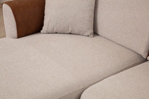Canapea Extensibila Aren Left - Beige, Cinnamon - Img 4