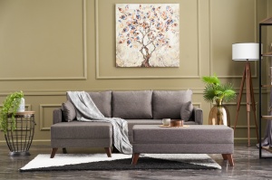 Canapea Extensibila Bella Mini Corner Sofa Left - Brown - Img 1